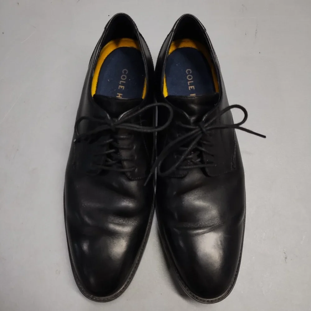 Cole Haan Hawthorne Oxford Shoes Mens US 8.5M Black Plain Toe Lace Up C32351 EUC